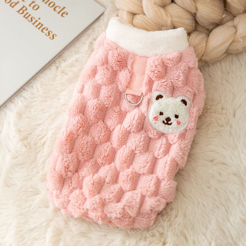 Suéter Xadrez Ursinho para Gatos | Roupa de Inverno para Pets Pequenos