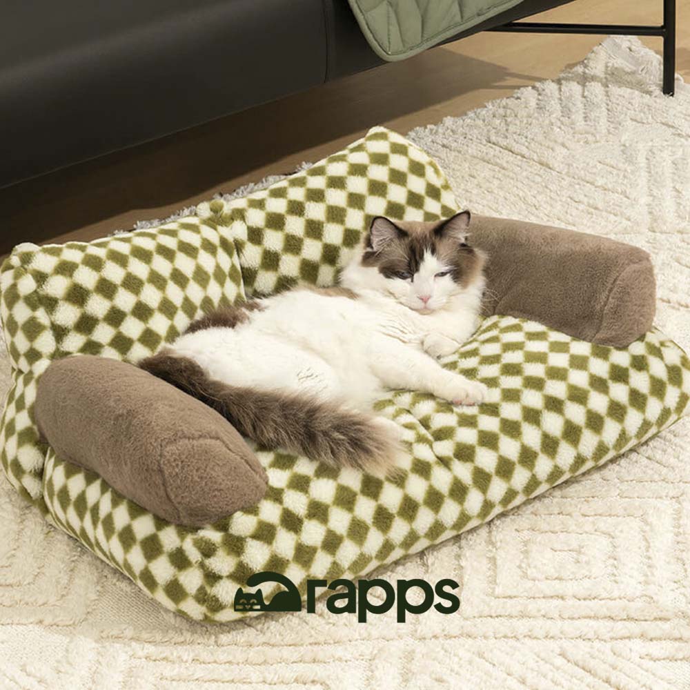 Sofá Vintage Diamond para Gatos | Cama Sofá Estilo Retrô e Aconchegante