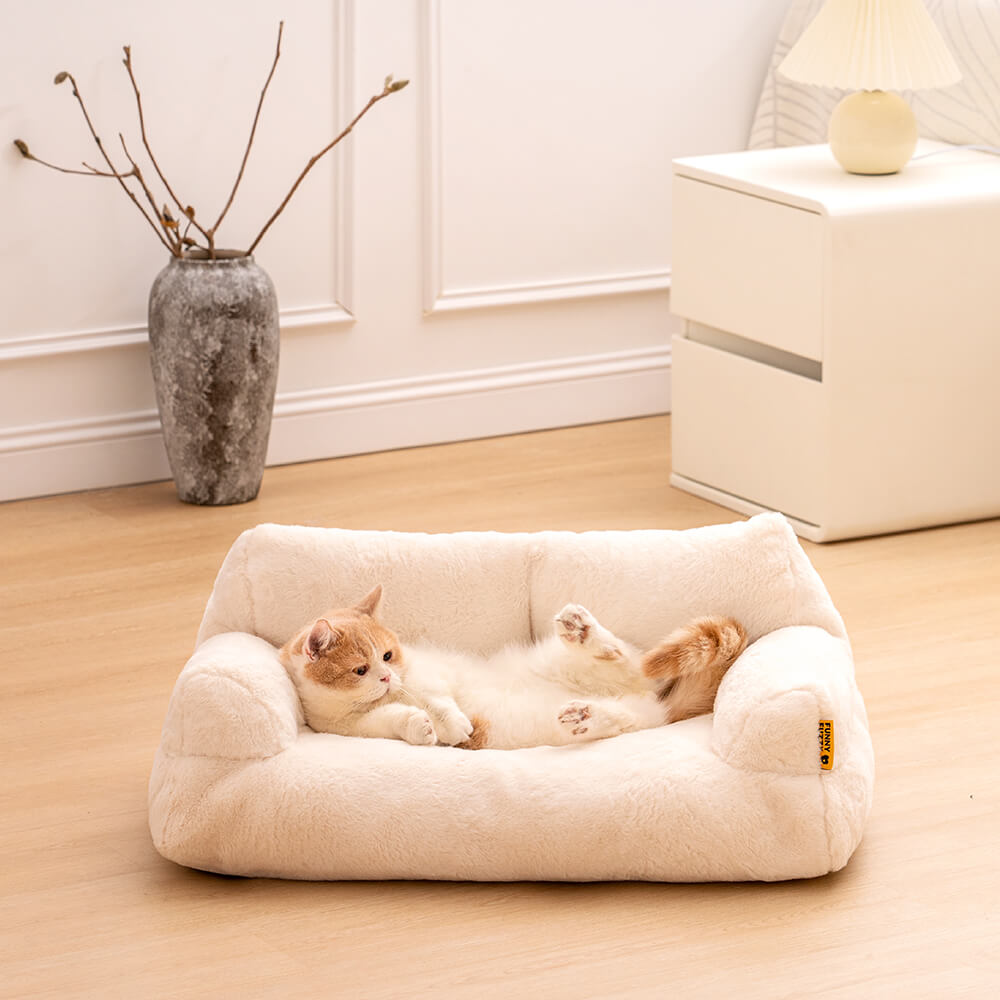 Sofá Vintage Diamond para Gatos | Cama Sofá Estilo Retrô e Aconchegante